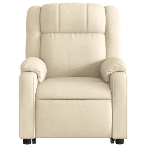 vidaXL Poltrona reclinável elevatória tecido cor creme