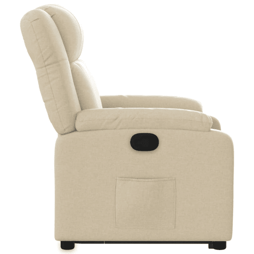 vidaXL Poltrona reclinável elevatória tecido cor creme