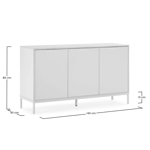 Aparador Auri 3 portas cor Branco