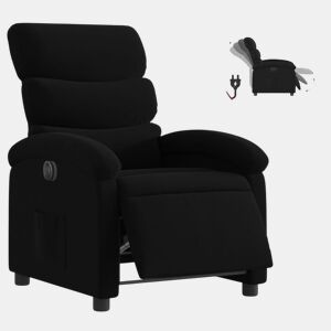 vidaXL Poltrona elétrica reclinável tecido preto