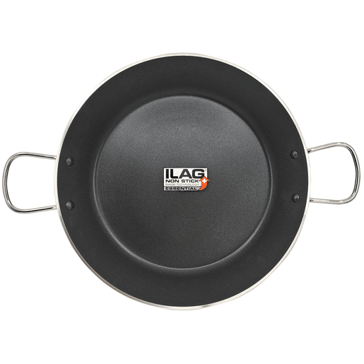 Briebe Zafrán Paella Panela Indução, 30cm, 4 Porções, Anti-aderente Ecológico PFOA-Free Alumínio Prensado, Vitrocerâmica, , Preto