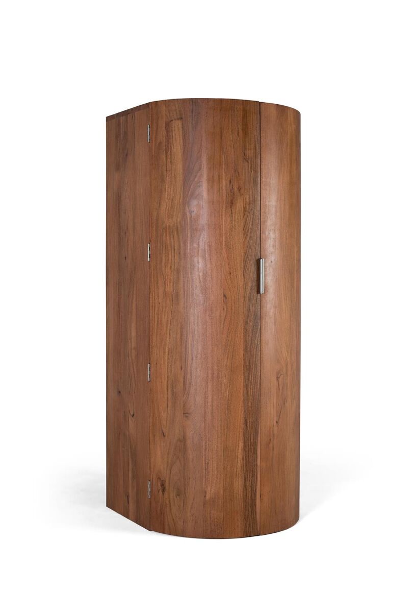 Mueble bar con 2 puertas en madera maciza de acacia 190x80x80