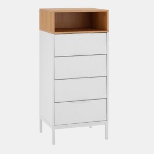 Cômoda alta Nieve 4 gavetas cor Branco