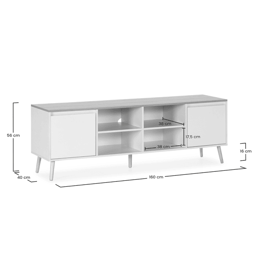 Móvel Tv Desi 2 portas cor Branco