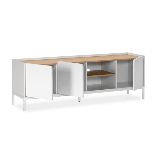 Móvel tv Curva 3 portas cor Branco