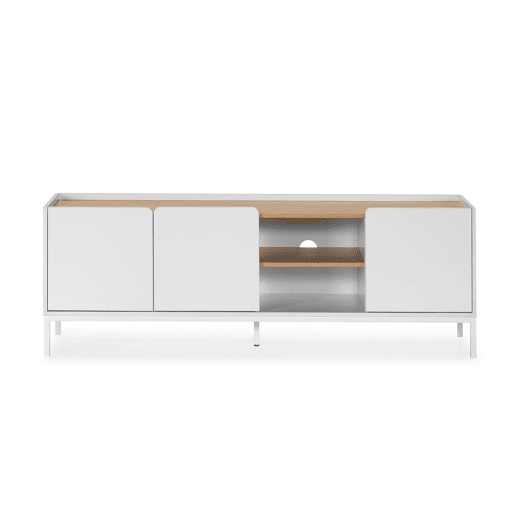 Móvel tv Curva 3 portas cor Branco