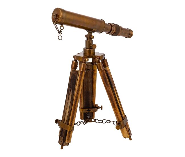 Telescopio con tripode de madera y metal 4x2x25
