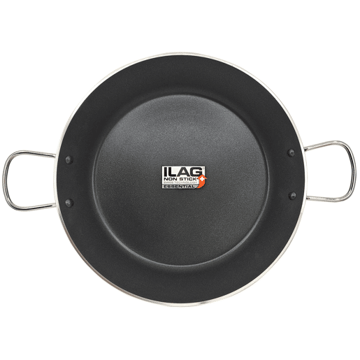 Briebe Zafrán Paella Panela Indução, 34cm, 6 Porções, Anti-aderente Ecológico PFOA-Free Alumínio Prensado, Vitrocerâmica, , Preto