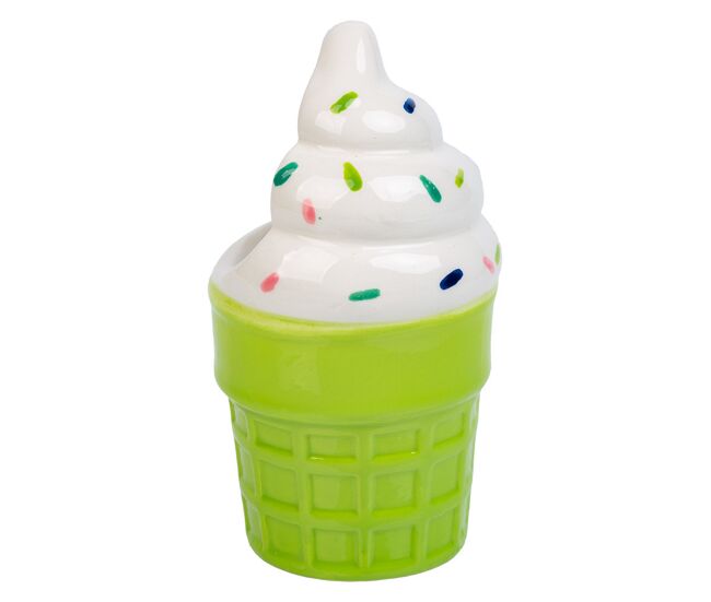 Porta lápices helado de cerámica verde d7,5x15