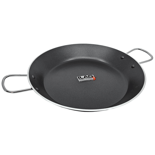 Briebe Zafrán Paella Panela Indução, 42 cm, 9-10 Porções, Anti-aderente Ecológico PFOA-Free Alumínio Prensado, Vitrocerâmica, , Preto
