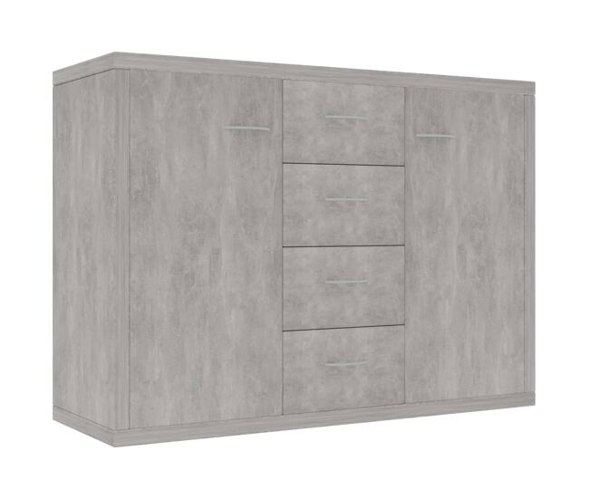 Vidaxl aparador de madera contrachapada gris hormigón 88x30x65 cm
