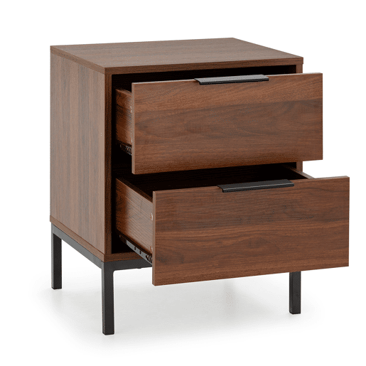 Mesa de cabeceira Auri 2 gavetas cor Nogueira Mesa de cabeceira Auri 2 gavetas cor Nogueira