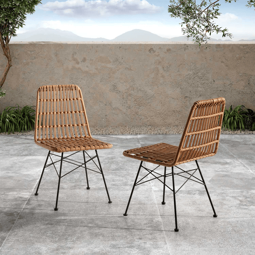 Pack de 2 cadeiras de jantar ou de jardim Aitana RatanPreto