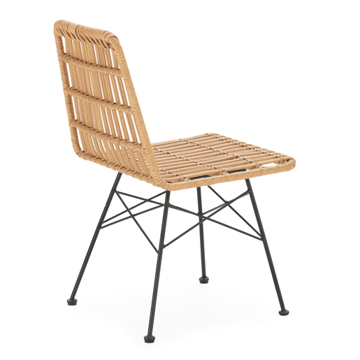 Pack de 2 cadeiras de jantar ou de jardim Aitana RatanPreto