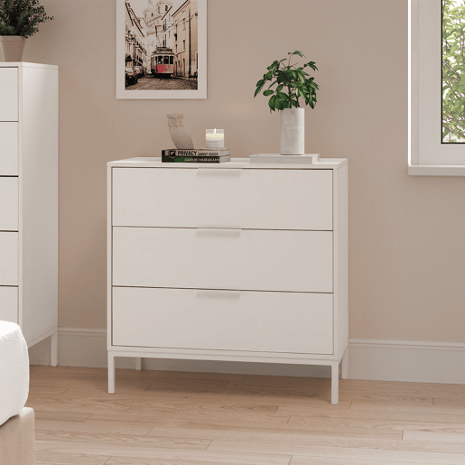 Cômoda Auri 3 gavetas cor Branco