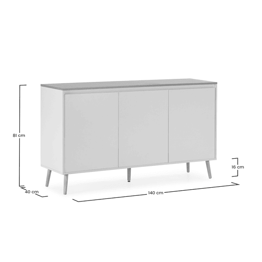 Aparador Desi 3 gavetas cor Branco Aparador Desi 3 gavetas cor Branco