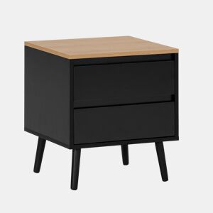 Mesa de cabeceira Desi 2 gavetas cor Preto
