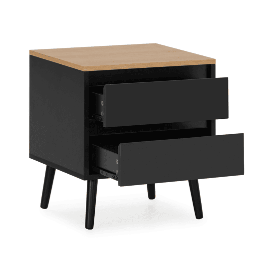 Mesa de cabeceira Desi 2 gavetas cor Preto