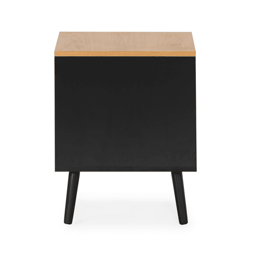Mesa de cabeceira Desi 2 gavetas cor Preto