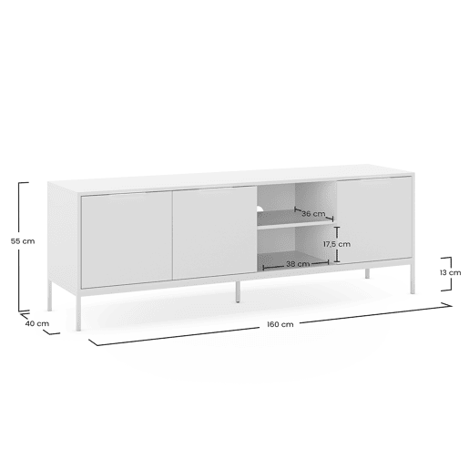 Móvel tv Auri 3 portas cor Branco Móvel tv Auri 3 portas cor Branco