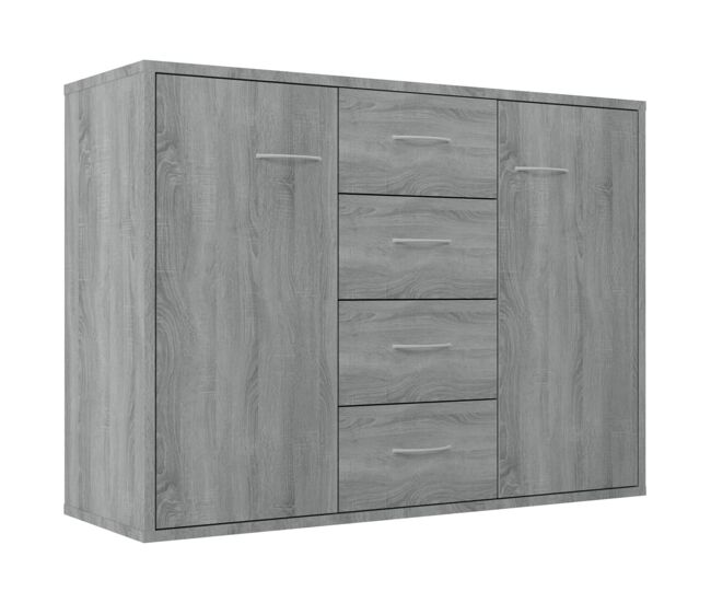 Vidaxl aparador de madera contrachapada gris sonoma 88x30x65 cm