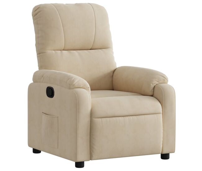 Vidaxl sillón reclinable tela de microfibra color crema