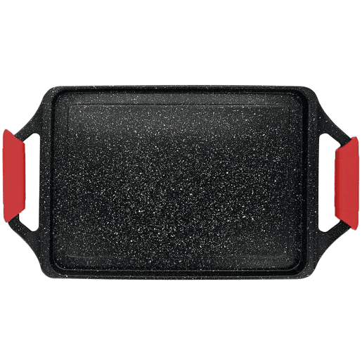 Briebe Black Titanium Grelhador para Cozinha Indução, Antiaderente de Titânio sem PFOA, Alumínio Fundido 43x25cm, , Preto