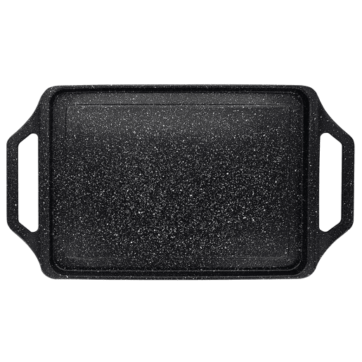 Briebe Black Titanium Grelhador para Cozinha Indução, Antiaderente de Titânio sem PFOA, Alumínio Fundido 43x25cm, , Preto