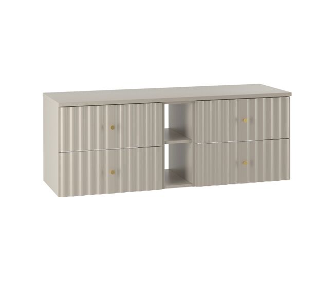 Mueble bajo lavabo 140cm 2 compartimientos encimera izae cachemira