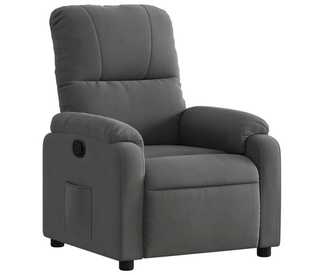 Vidaxl sillón reclinable tela de microfibra gris oscuro
