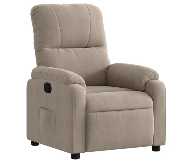 Vidaxl sillón reclinable tela de microfibra gris taupe