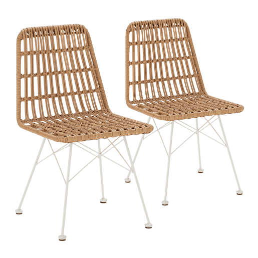 Pack de 2 cadeiras de jantar ou de jardim Aitana RatanBranco