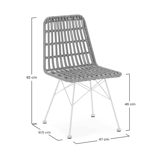 Pack de 2 cadeiras de jantar ou de jardim Aitana RatanBranco
