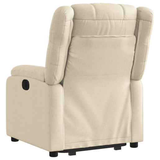vidaXL Poltrona reclinável elevatória elétrica tecido cor creme vidaXL Poltrona reclinável elevatória elétrica tecido cor creme