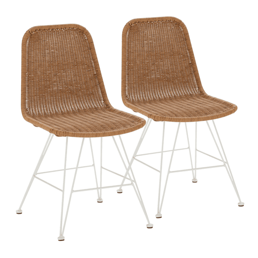 Pack de 2 cadeiras de jantar ou de jardim Beth RatanBranco