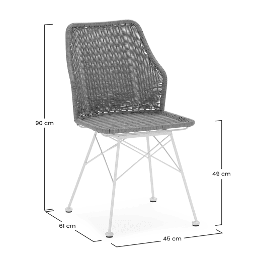 Pack de 2 cadeiras de jantar ou de jardim Paola RatanBranco
