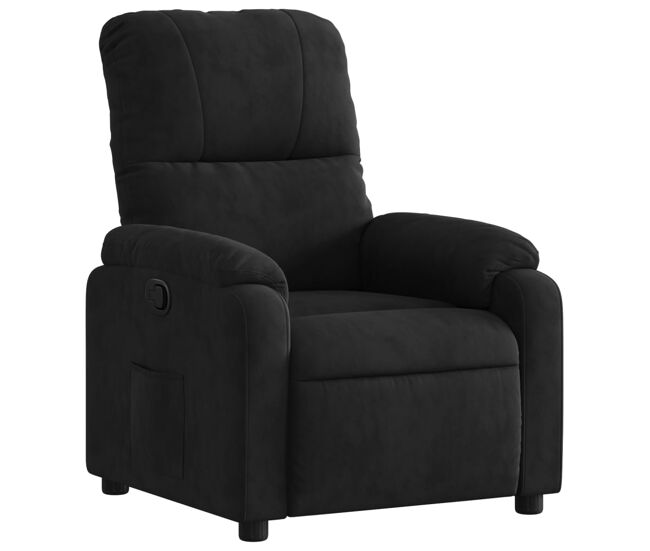 Vidaxl sillón reclinable tela de microfibra negro