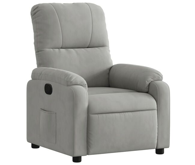Vidaxl sillón reclinable tela de microfibra gris claro