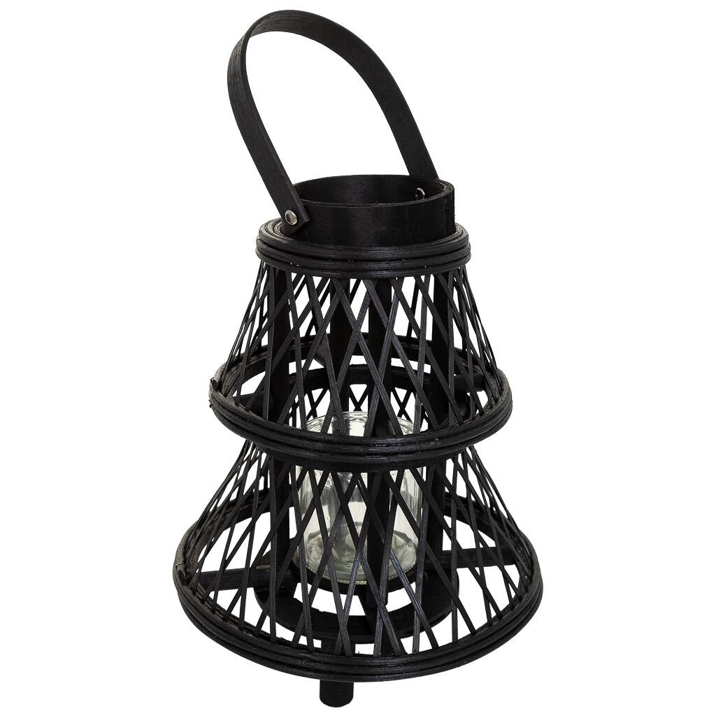 Farol portavelas de bambú
