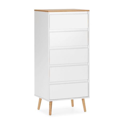 Cômoda alta Desi 5 gavetas cor Branco Cômoda alta Desi 5 gavetas cor Branco