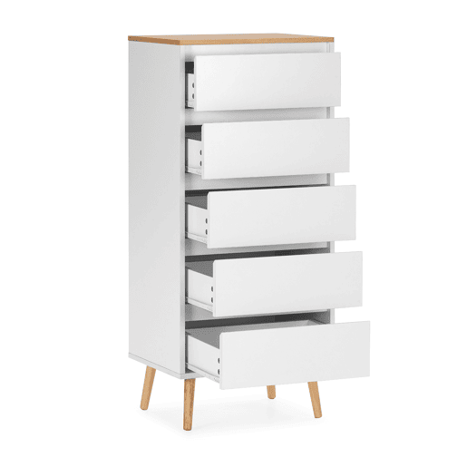 Cômoda alta Desi 5 gavetas cor Branco Cômoda alta Desi 5 gavetas cor Branco