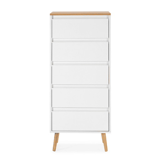 Cômoda alta Desi 5 gavetas cor Branco Cômoda alta Desi 5 gavetas cor Branco