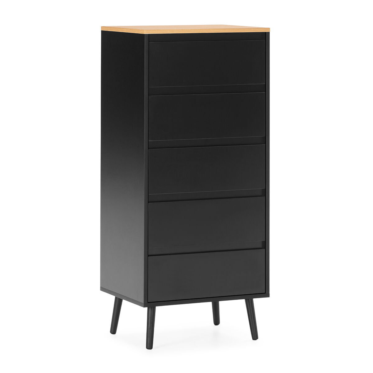 Cómoda alta Desi 5 cajones 50 Negro