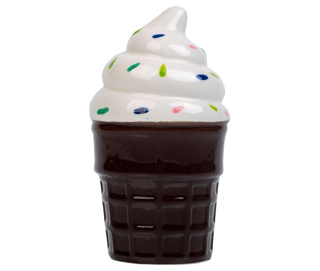 Porta lápices helado de cerámica marrón d7,5x15
