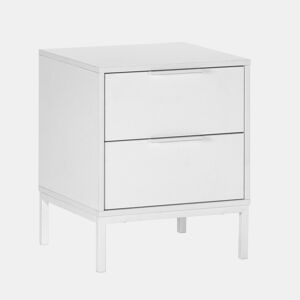 Mesa de cabeceira Auri 2 gavetas cor Branco