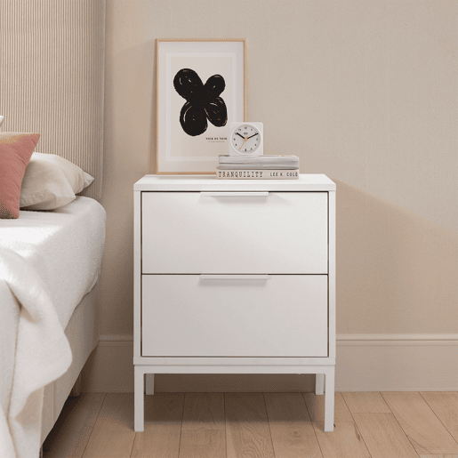 Mesa de cabeceira Auri 2 gavetas cor Branco Mesa de cabeceira Auri 2 gavetas cor Branco