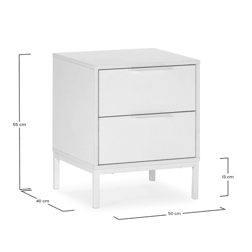 Mesa de cabeceira Auri 2 gavetas cor Branco Mesa de cabeceira Auri 2 gavetas cor Branco