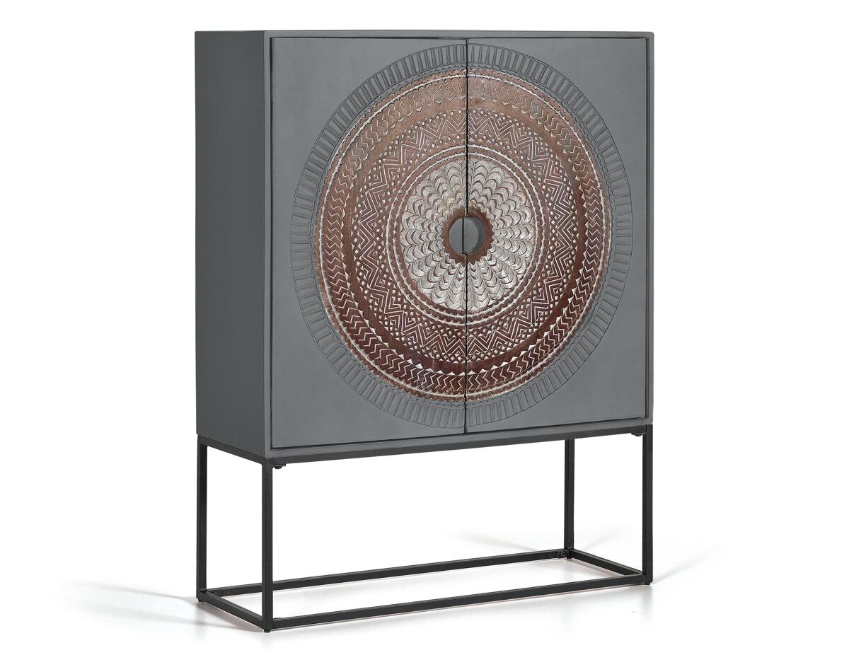 Vitrina madera de mango patas metal
