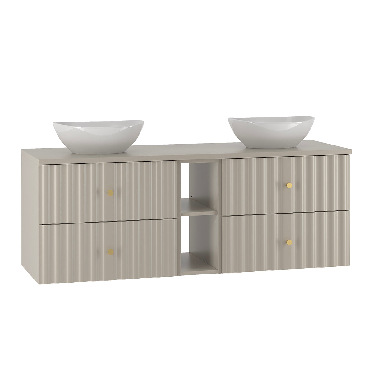 Mueble doble lavabo 2 compartimientos Izae 140