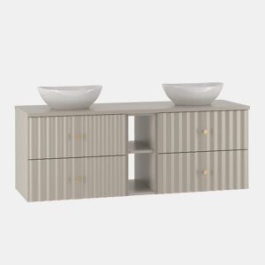 Móvel duplo lavatório 140cm 2 nichos Izae Caxemira